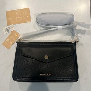NWT Michael Kors Maisie Pebbled Leather 3-in-1 Crossbody Bag